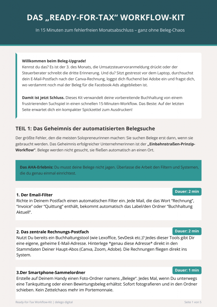 Vorschau Buchhaltungs-Workflow Kit von Ulrike Lüth